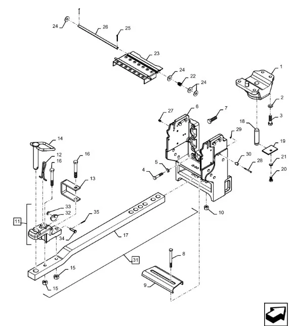 51520769 - Серьга тяги буксир. нав. зад. (уст. к.н. 232615A3) TGT8./Mg.